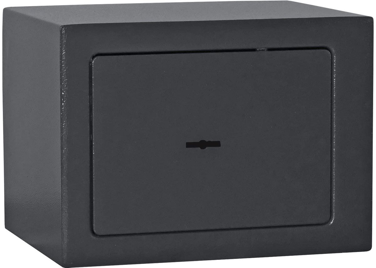 SnelShoppen - Rottner Meubelkluis Jupiter 1 met Dubbelbaardslot, Antraciet, Compacte Afmetingen 23x17x17 cm, Inclusief Bevestigingsmateriaal en Vilten