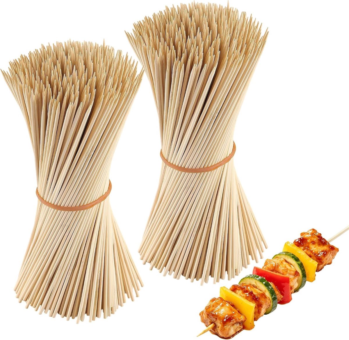 400 Stuks Bamboe Spiesjes 35cm - Extra Lange Natuurlijke BBQ Sticks voor Kebab, Fruit en Cake Decoratie, 4mm Diameter
