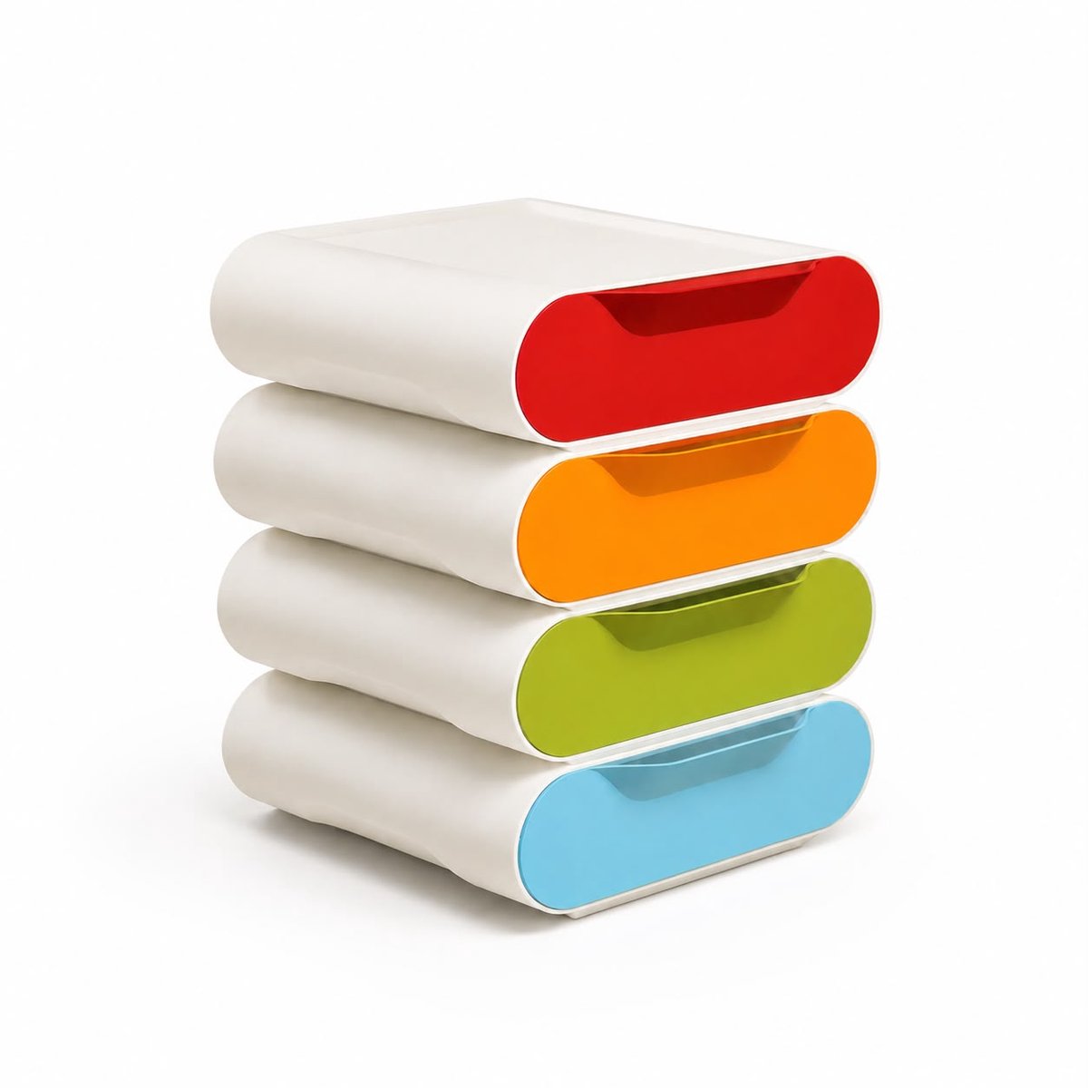 Stapelbare Bureau Organizer met 4 Lades – Opbergkast voor Kantoor, Hobby en Kleine Accessoires