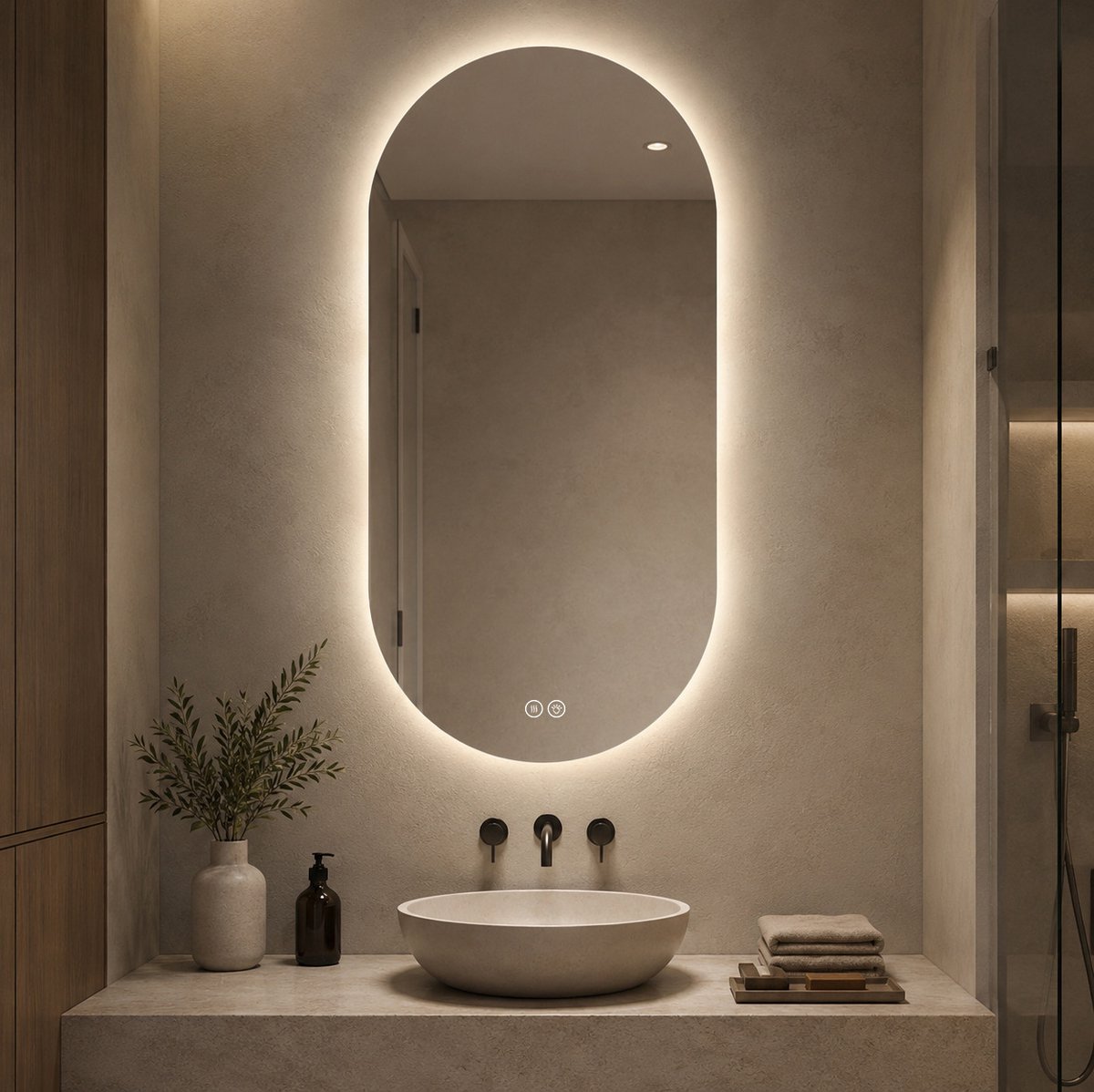 MODENUIT Wandspiegel – 60 x 120 cm – Ledverlichting, Dimbaar en Anti-condens – Glas en Metaal – Zilver
