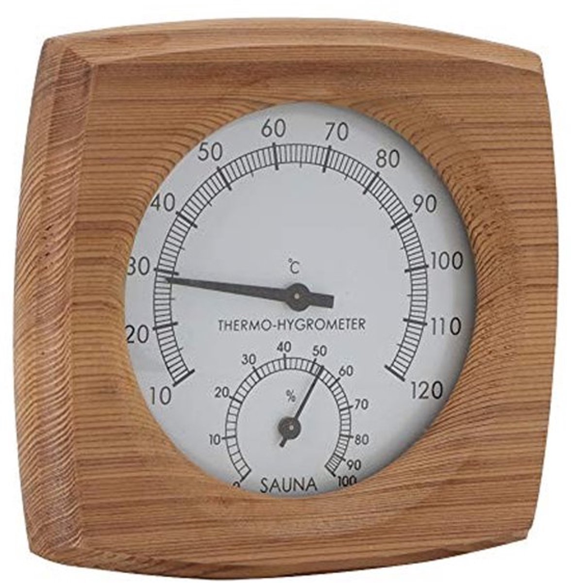 Hygrometer 2-in-1 - Vochtmeter - Thermometer - Sauna - Badkamer - Handgemaakt en bestand tegen hoge temperaturen - Vochtigheidsmeter