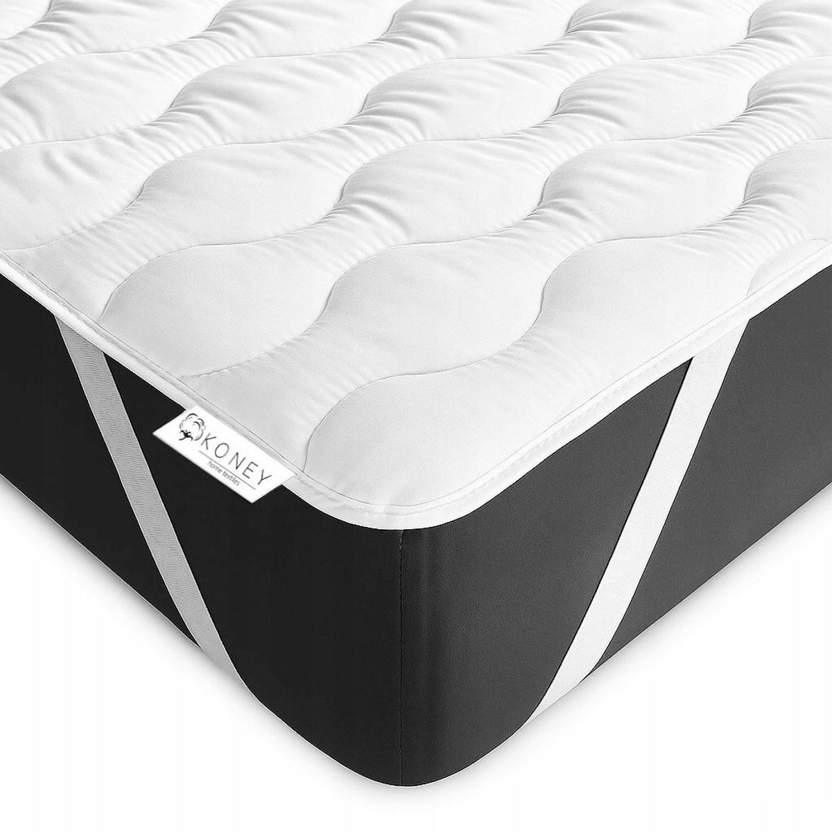 KONEY - Matrasoplegger 90 x 200 cm - HCS-vulling 300 g/m² - hoekelastieken