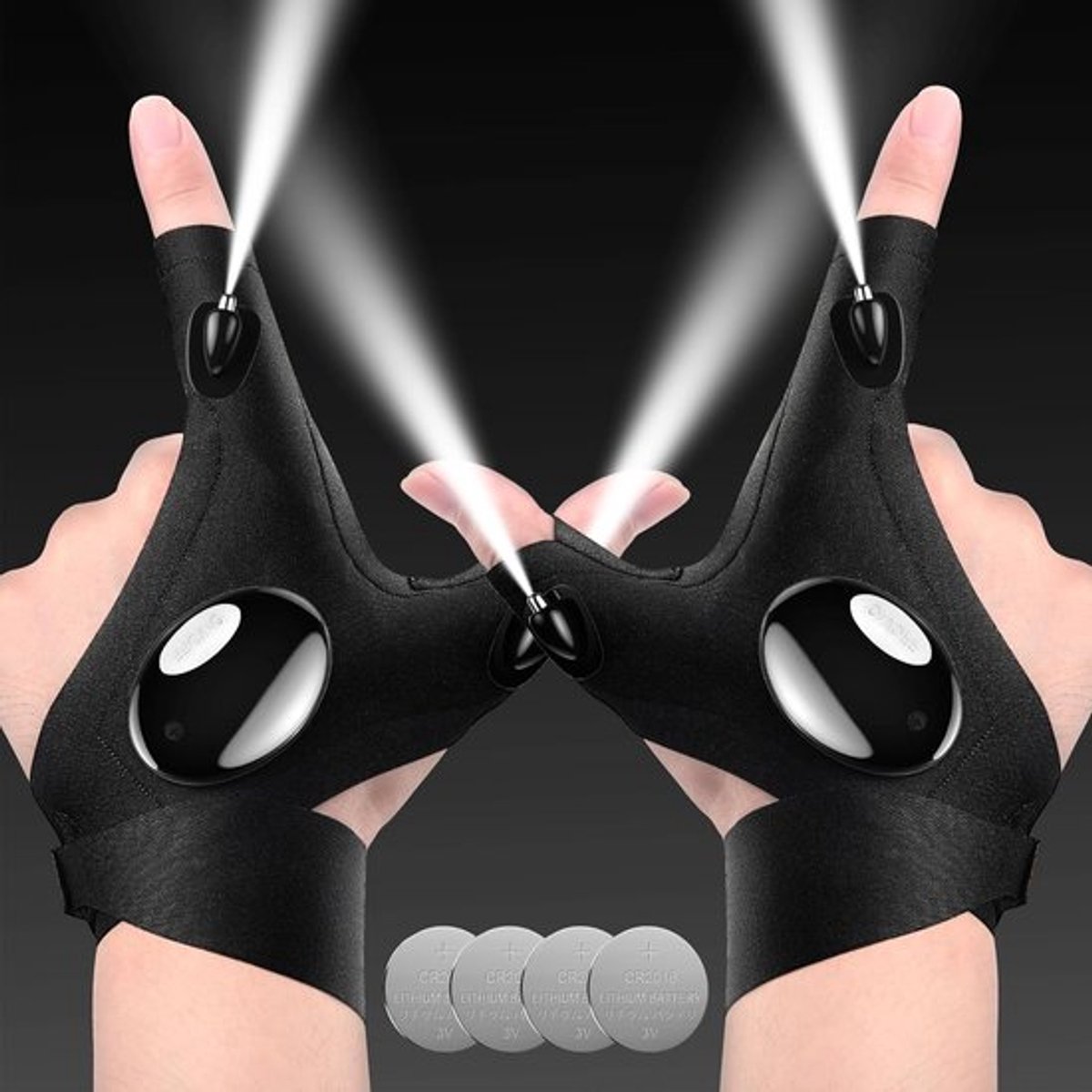 Cadeaus voor Vaderdag voor vader, dochter, vrouw en zoon, cadeaus voor mannen, hem, vriend en echtgenoot, coole gadget vingerlampjes waterdicht kamperen, vissen en repareren, LED-zaklamphandschoenen