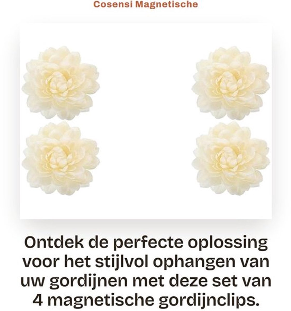 Gordijnclips Set van 4 - Magnetische Gordijnhouders - Bloemvormen - Eenvoudig te Klemmen - Geschikt voor Woonkamer/Slaapkamer