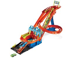 Hot Wheels City - Roller Coaster Rally Racebaan - Inclusief 5 Auto's - Speelgoed vanaf 4 Jaar - Speelgoed Auto - Speelgoed Autos Jongens - Autootjes - Hotweels - Hotwheels Premium - Baan - Achtbaan