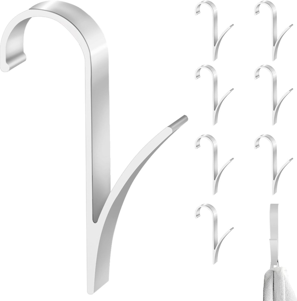 Set van 8 Handdoekhaken van Ruimte-Aluminium, Waterdicht en Duurzaam, Ideaal voor Radiator