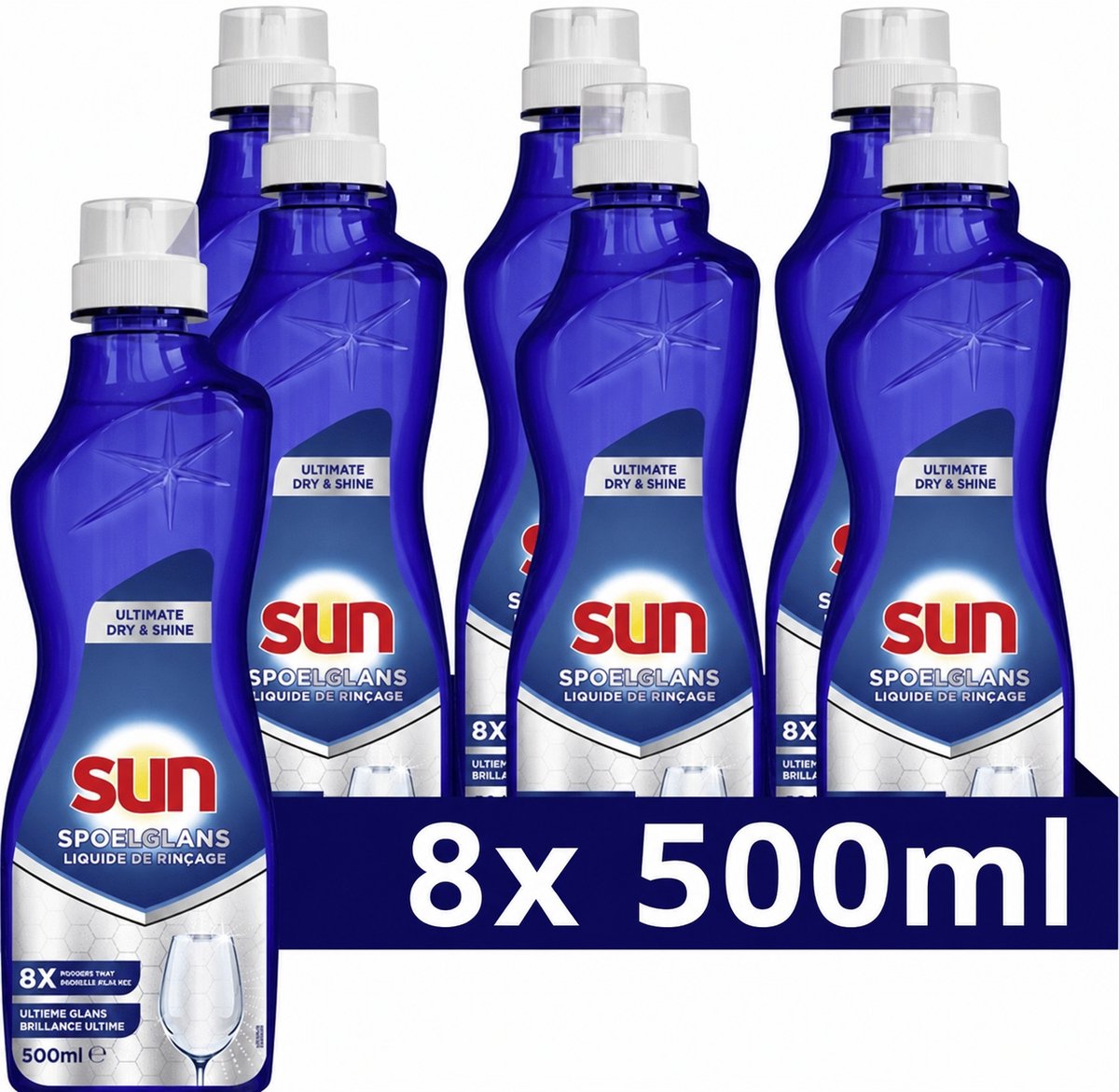 Sun Spoelglansmiddel - Dry & Shine - 8 x 500 ml - Voordeelverpakking