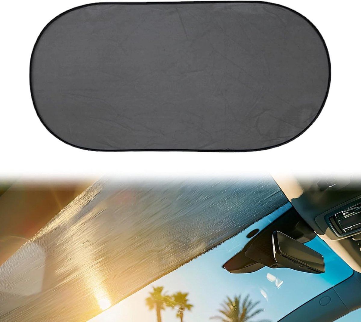 Vouwbare Zonnebescherming voor Achterruit van Auto met Zuignappen - 100 x 50 cm, Ideaal voor Baby's en Kinderen, UV-Bescherming en Verkoeling