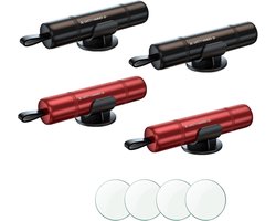 Autoglasbreker - Gordelsnijder - Noodglasbreker - Met testglas - Rood, Zwart - 4 stuks