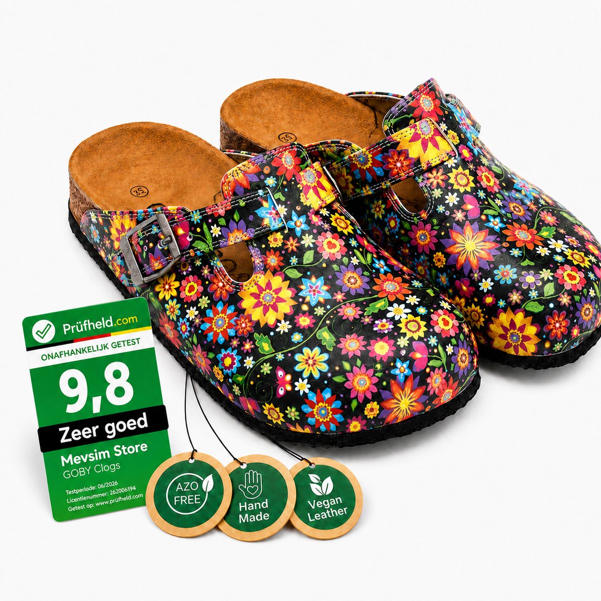 Goby – Flower Pop Dames Clogs – Vegan – Handmade – Maat 40