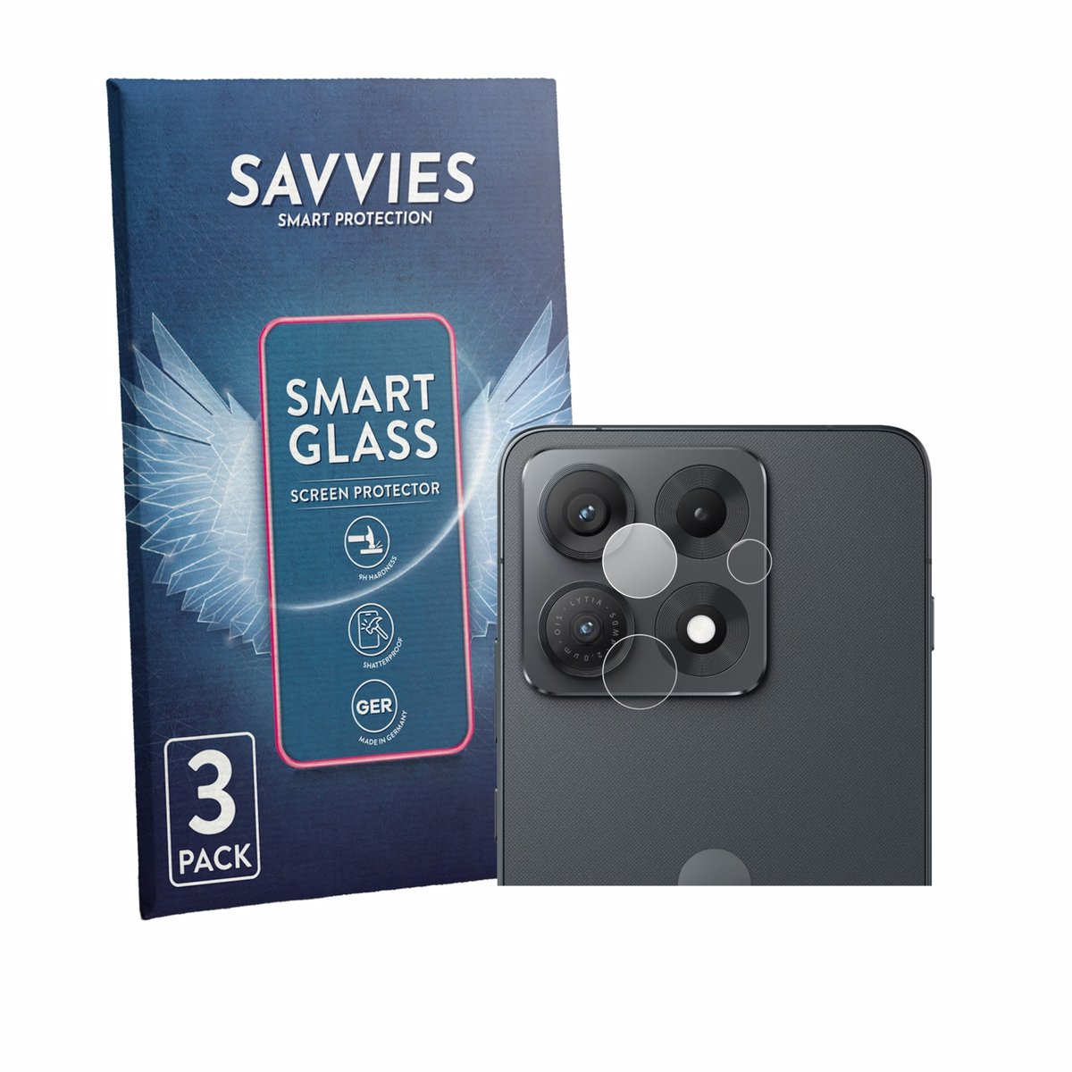 3 Stuks Savvies Screenprotector - geschikt voor Motorola Edge 70 Max (ALLEEN Camera) - beschermfolie glas transparant