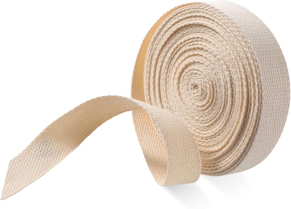 Katoenen Bias Binding Tape 10m Rol 25mm Zachte Natuurlijke Webbing voor DIY Creatieve Projecten en Naaiwerk Beige
