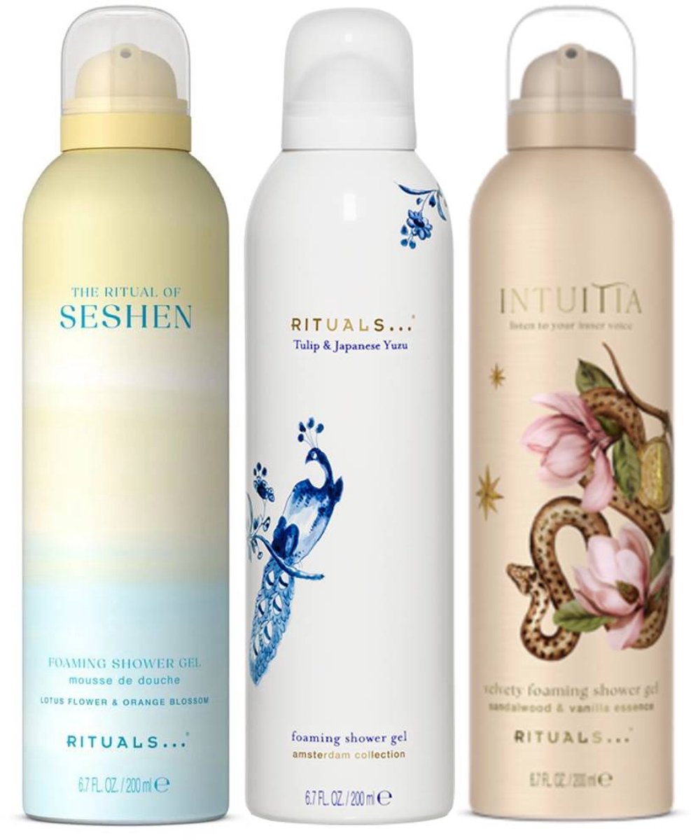 Rituals The Ritual of Serendipity, Amsterdam Collection & Intuitia Value Foaming Shower Gel – 3 x 200 ml