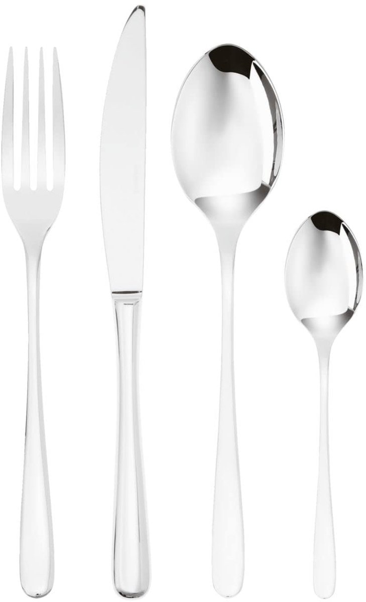 SnelShoppen - Tafelbestek Set voor 12 Personen - 48 Delen Roestvrij Staal 18/10 - Vaatwasmachinebestendig - Luxe Vorken, Lepels, Messen & Theelepels v