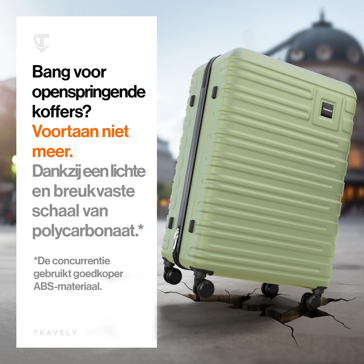SnelShoppen - Polycarbonaat Koffer XL 77cm - 100 Liter Hardschalige Reiskoffer met Zachte Wielen & TSA-slot - Robuuste Trolley voor Vakantie, Zakenrei
