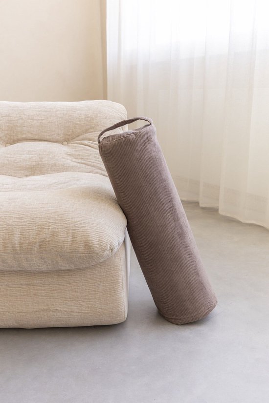 Yoga bolster eco rib taupe rond - Lotus — afbeelding 2