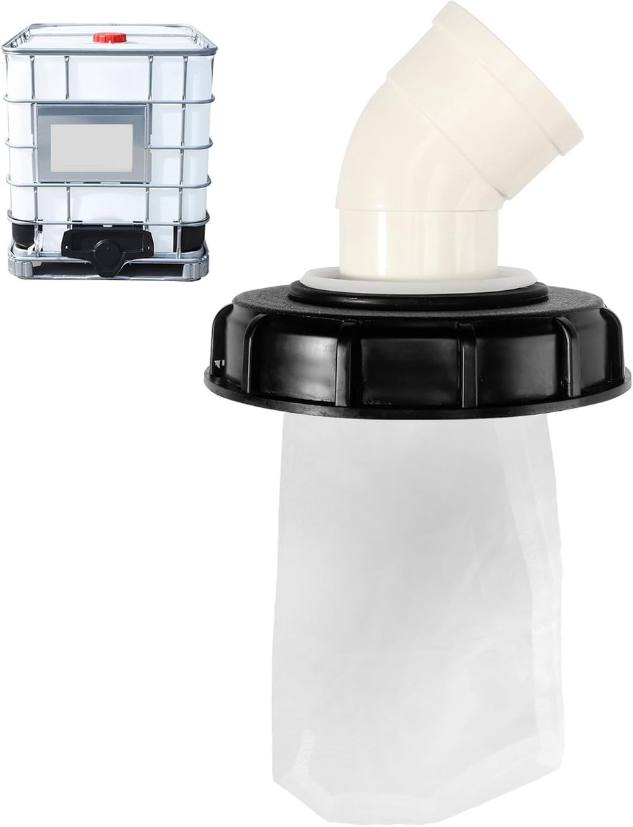 SnelShoppen - IBC Dekselfilter 165 mm Wasbaar Nylon Tankdeksel Waterfilter 45° IBC-Tankaccessoires voor Regenwatertank DN 150