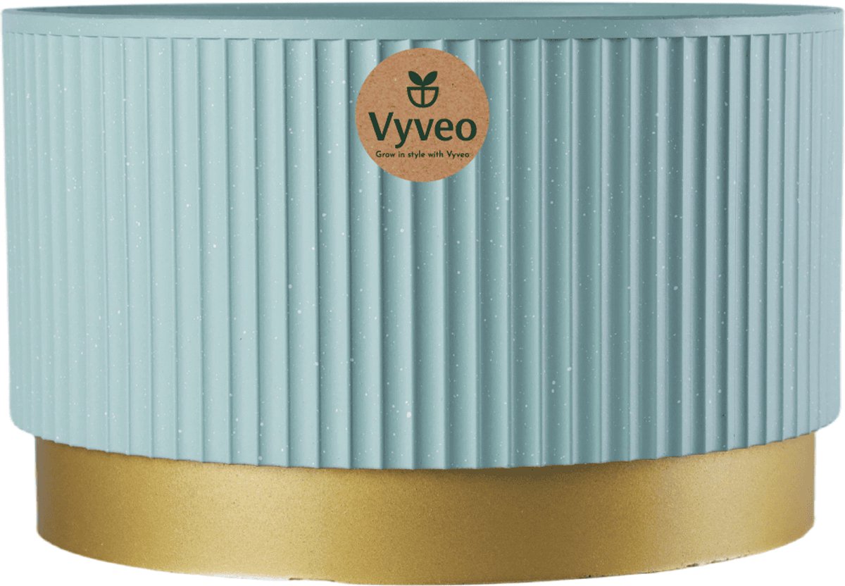 Vyveo - Bloempot Aro - 35x22 - Mintgroen - Bloempot voor binnen en buiten - Lichtgewicht - Breukbestendig - Vorstbestendig - UV-bestendig