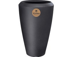 Vyveo - Vaas Nalou - 55x86 - Zwart - Bloempot voor binnen en buiten - Lichtgewicht - Breukbestendig - Vorstbestendig - UV-bestendig