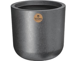 Vyveo - Bloempot Orena - 44x43 - Zilver metallic - Bloempot voor binnen en buiten - Lichtgewicht - Breukbestendig - Vorstbestendig - UV-bestendig