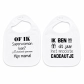 Babyslabbetje zwangerschap aankondigen baby slab Met Tekst - Bekendmaking Zwangerschap cadeau set aankondiging geboorte zwangerschapsaankondiging papa mama opa en oma oom tante bekend maken geslacht voor jongen of meisje bekendmaken eerste moederdag