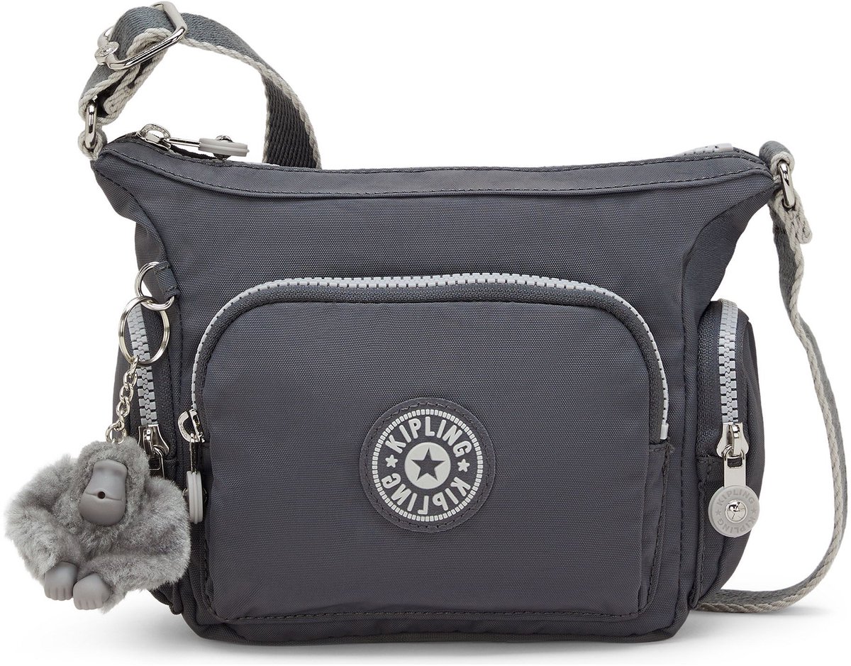 kipling schoudertas Gabbie Mini Small Crossbody Moonlit Grey grijs