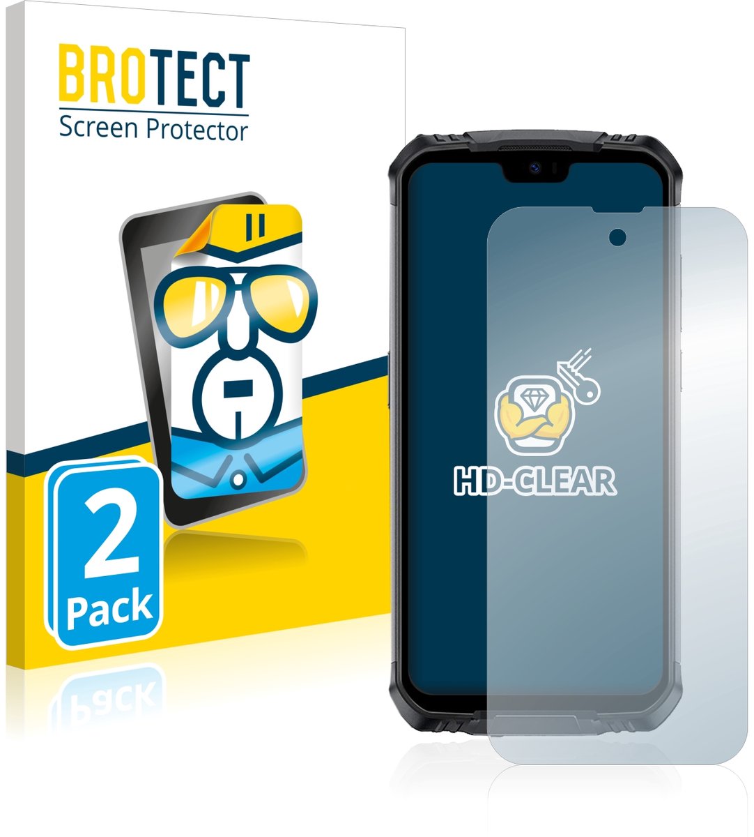BROTECT - Screenprotector voor Doogee S59 Pro - Folie Beschermfolie transparant 2 Stuks