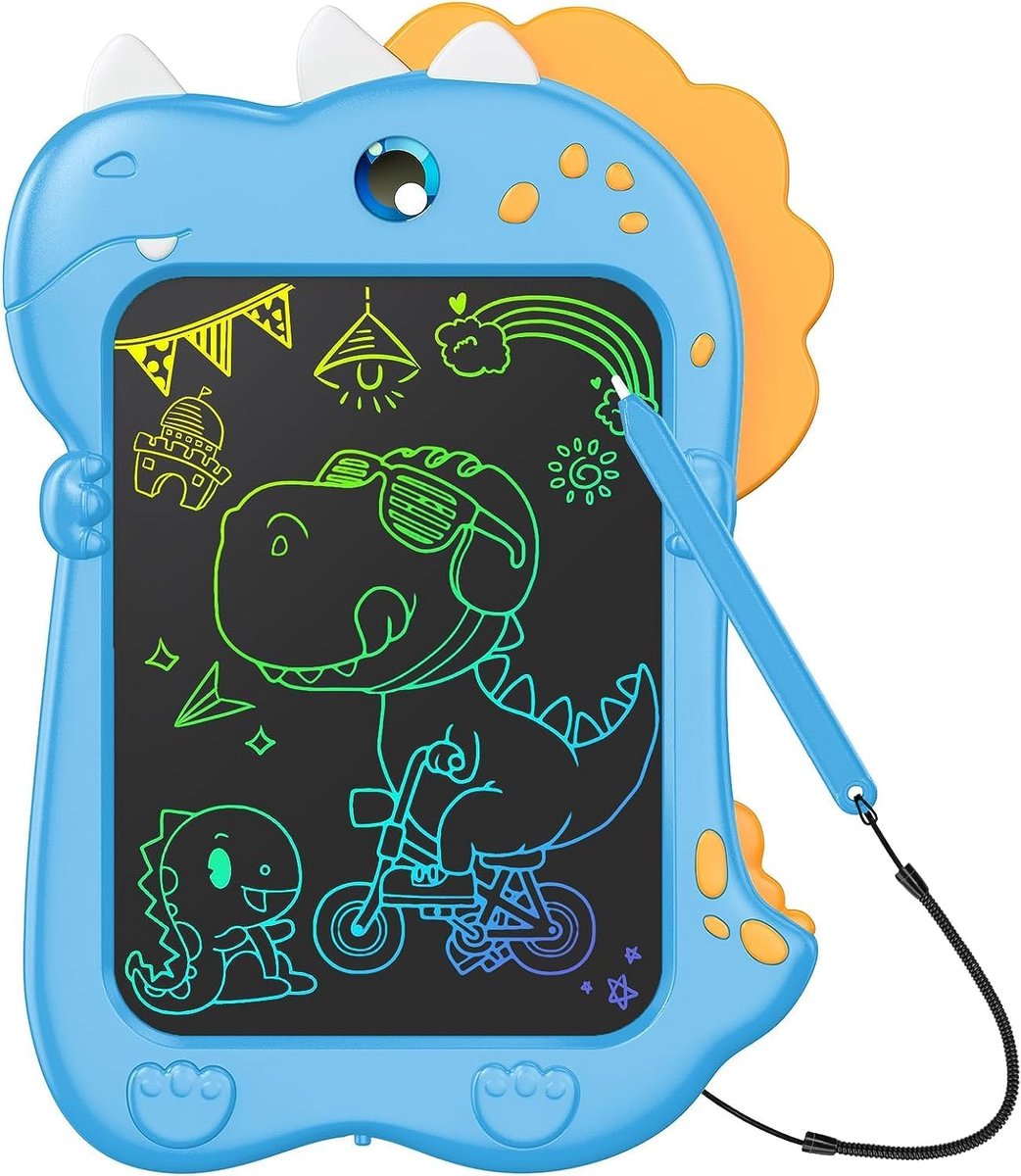 SnelShoppen - Kids LCD Schrijftablet 8.5 Inch Doodle Board voor Kinderen 3-6 Jaar - Duurzaam Tekentablet met Drukgevoelige Technologie - Leuk Dino Ont