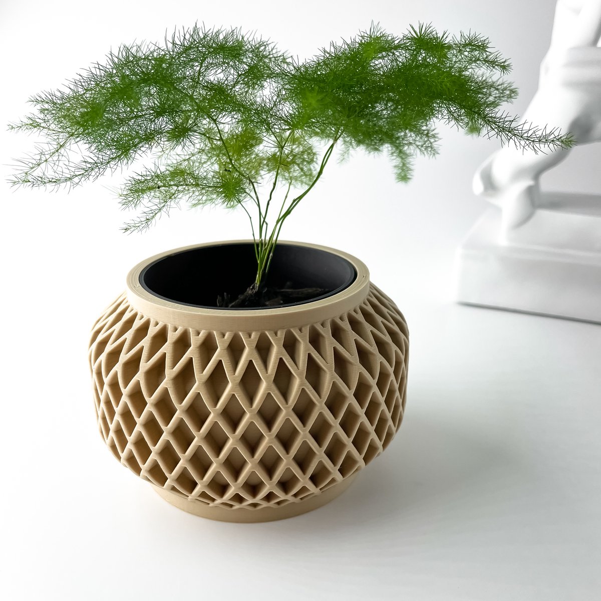 Skushy Orto Bloempot - Moderne Designpot voor Kamerplanten - Sculpturale Plantenpot voor Woonkamer en Kantoor - Premium Woondecoratie