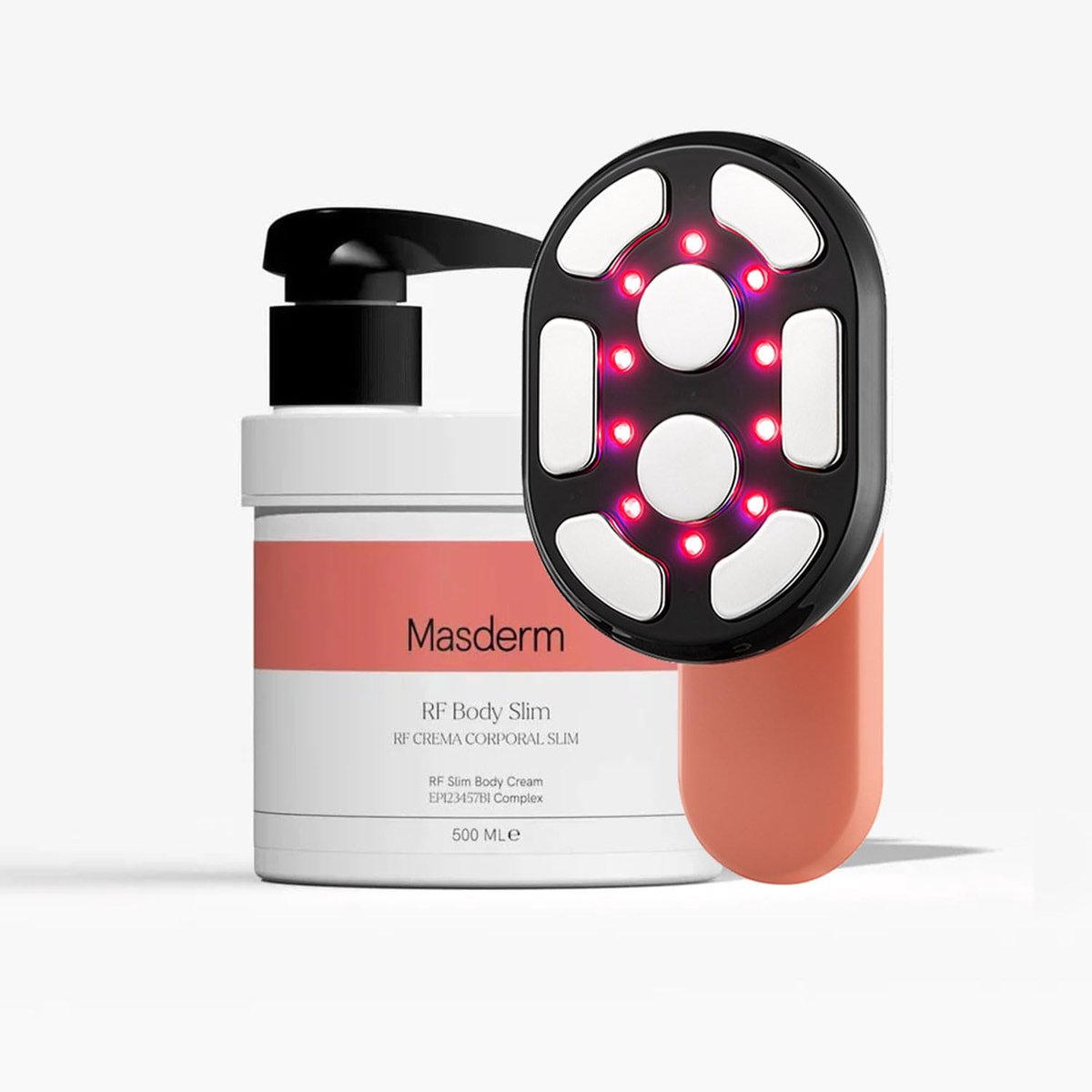 SnelShoppen - MASDERM Cellulitis-set 2-in-1, Professioneel Radiofrequentieapparaat voor Lichaam + 500 ml Anti-Cellulitis-Crème, Massageapparaat voor V
