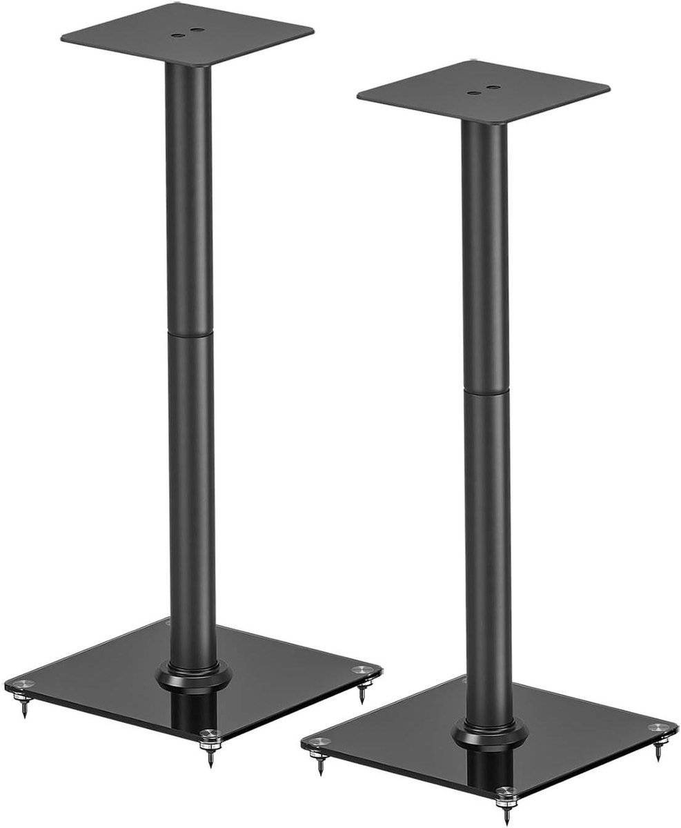 Luidsprekerstandaarden Set - Speaker Stands - Geluid Optimaliseren - Verwisselbare Voeten - 76.5 cm Hoog - Zwart