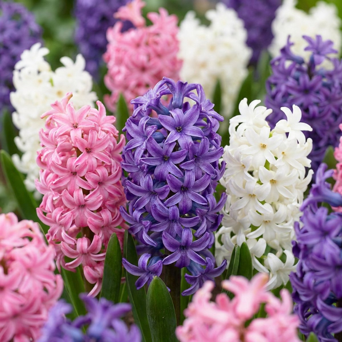 Green boutiQ - 20x Hyacinthus Pastel mix - Pastel mix hyacint - Pastel - Voorjaarsbloeier - Bolmaat 14/15