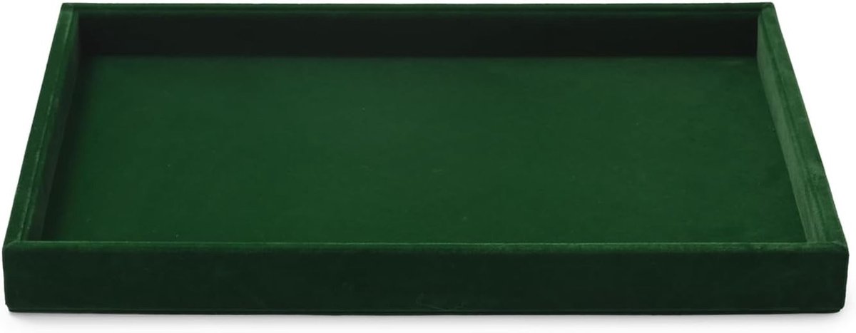 Stapelen van Sieraden Tray van Fluweel - Sieradenopslag, Organiser en Display in Donkergroen