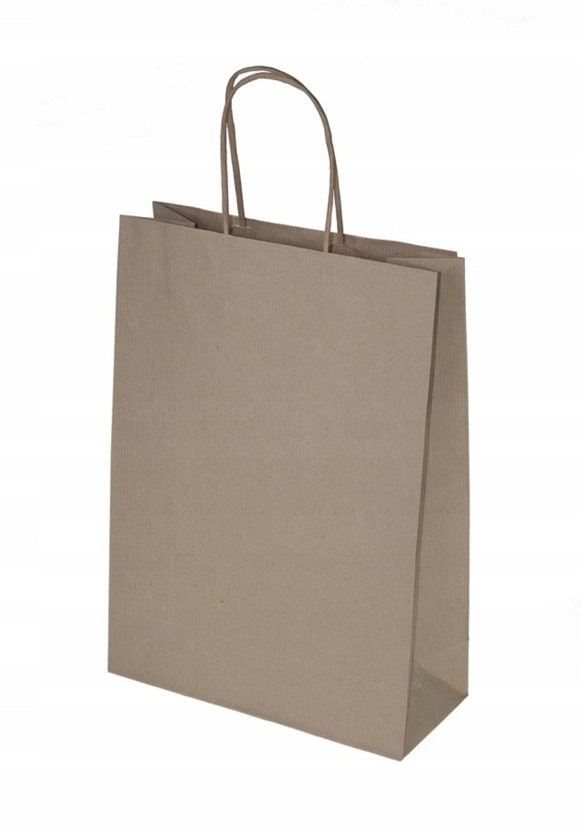 100x Ecologische Bruine Papieren Zakken 24x10x36 cm met Papieren Handvat