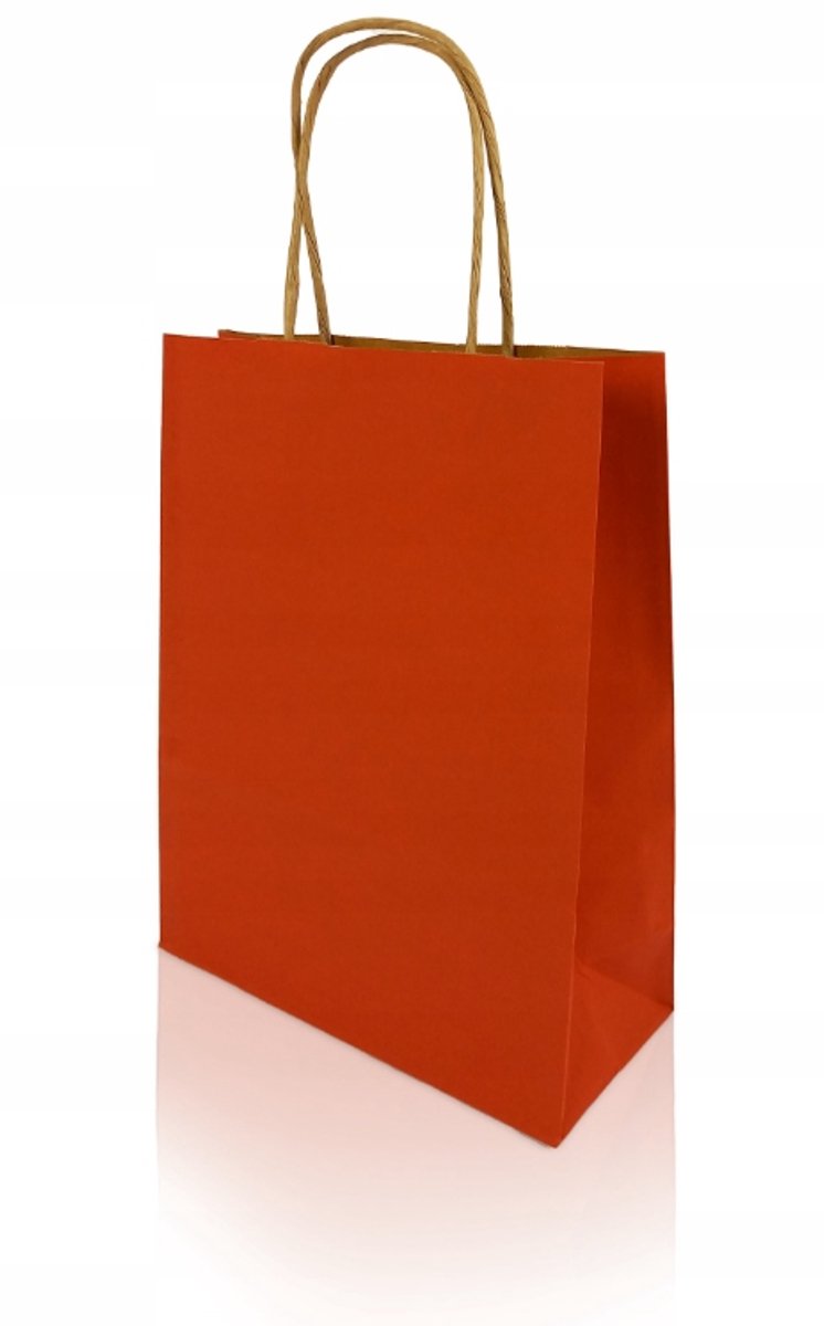 H-Green papieren tas M rood 220x330x100mm - 25 stuks