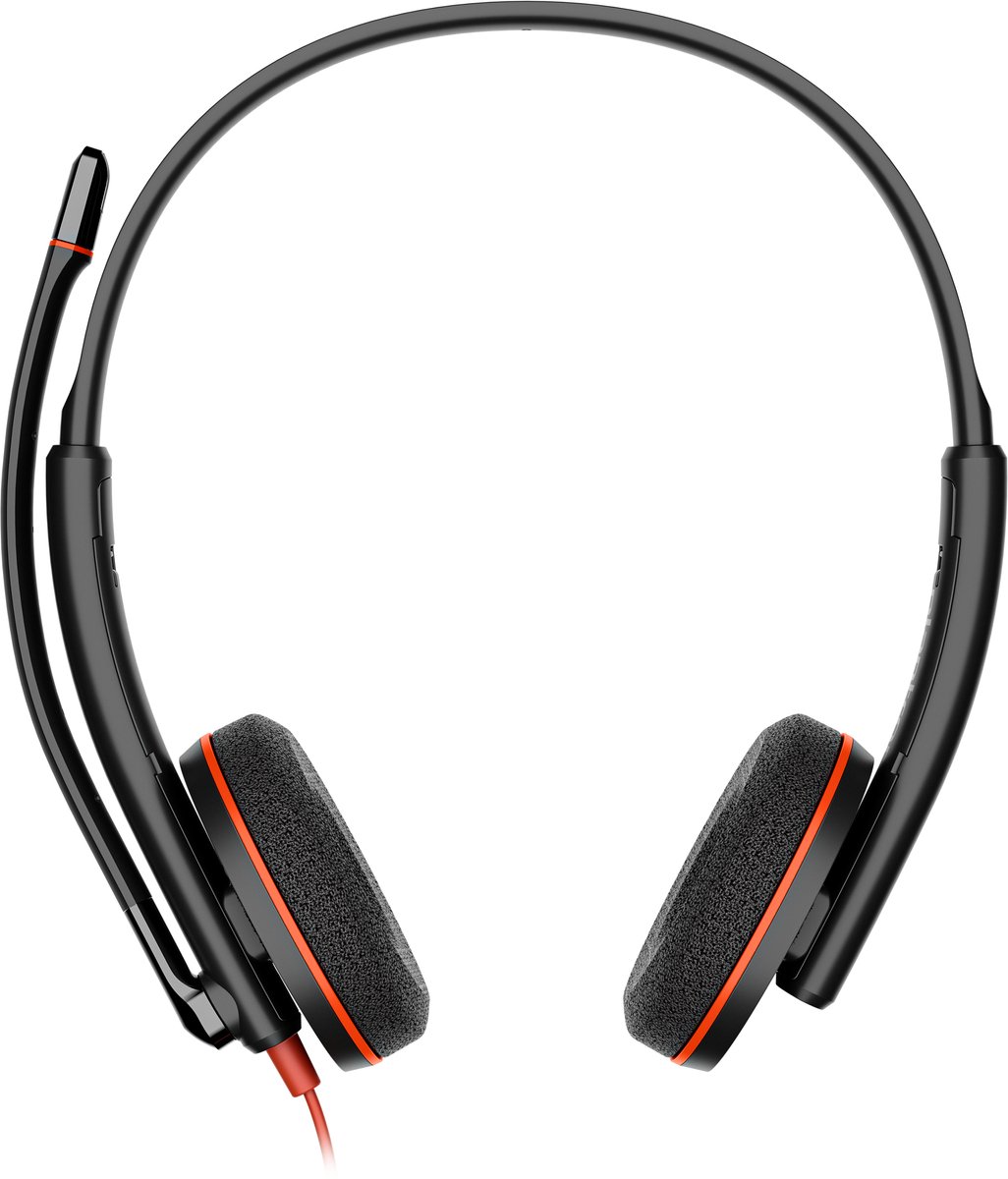 POLY Blackwire 3220 Stereo USB-C Headset +USB-C/A Adapter Bedraad Hoofdband Business/Everyday USB Type-C Zwart