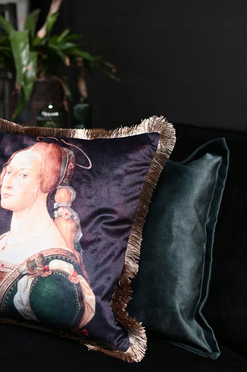 Decoratieve Kussenhoes Victoria Bruin 45x45cm met Franjes
