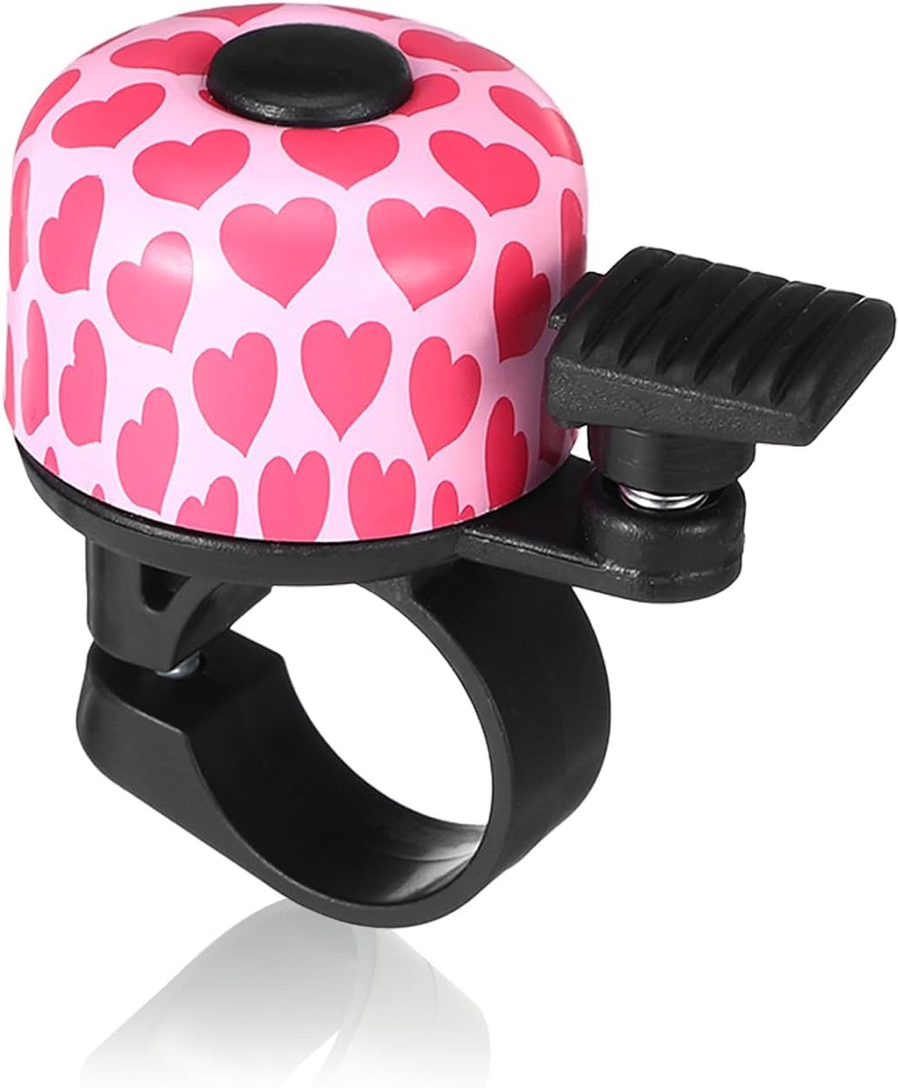 Luide Fietsbel voor Kinderen - Schattig Roze Hartjes Design - Stevige Bel voor Jongens en Meisjes - Geschikt voor Kinderfietsen en Jeugdmodellen