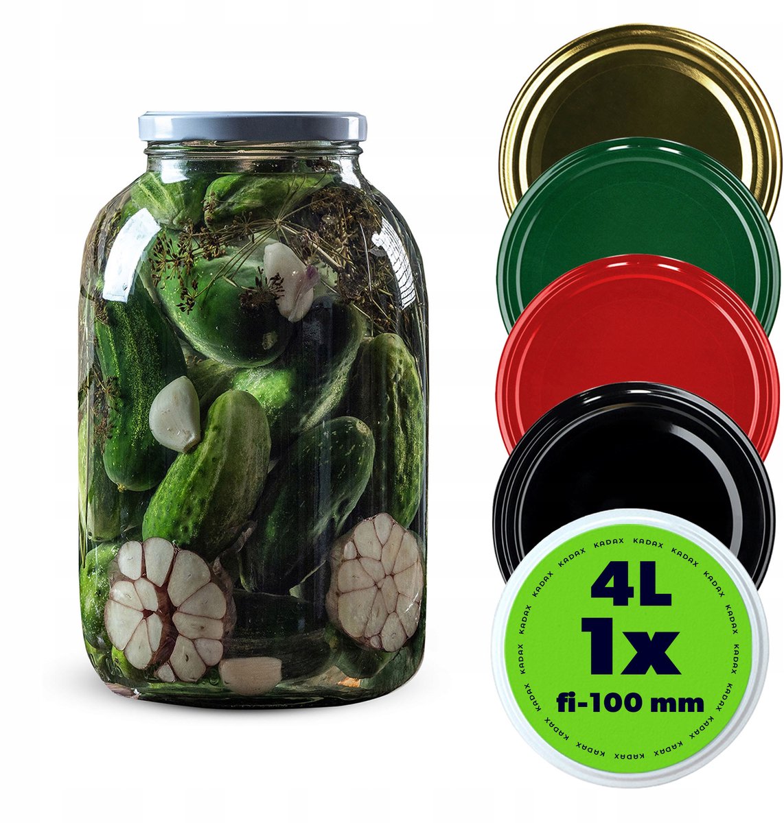Kadax Glazen Pot 4L met Deksel voor Conserveren - 1 Stuk