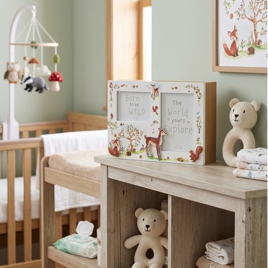 Cosy creations Bosvrienden Herinneringendoos 26 x 19 x 9 cm - Houten Memory Box voor Baby - Kraamcadeau & Babyshower Cadeau met Ruimte voor 2 Foto’s — afbeelding 4