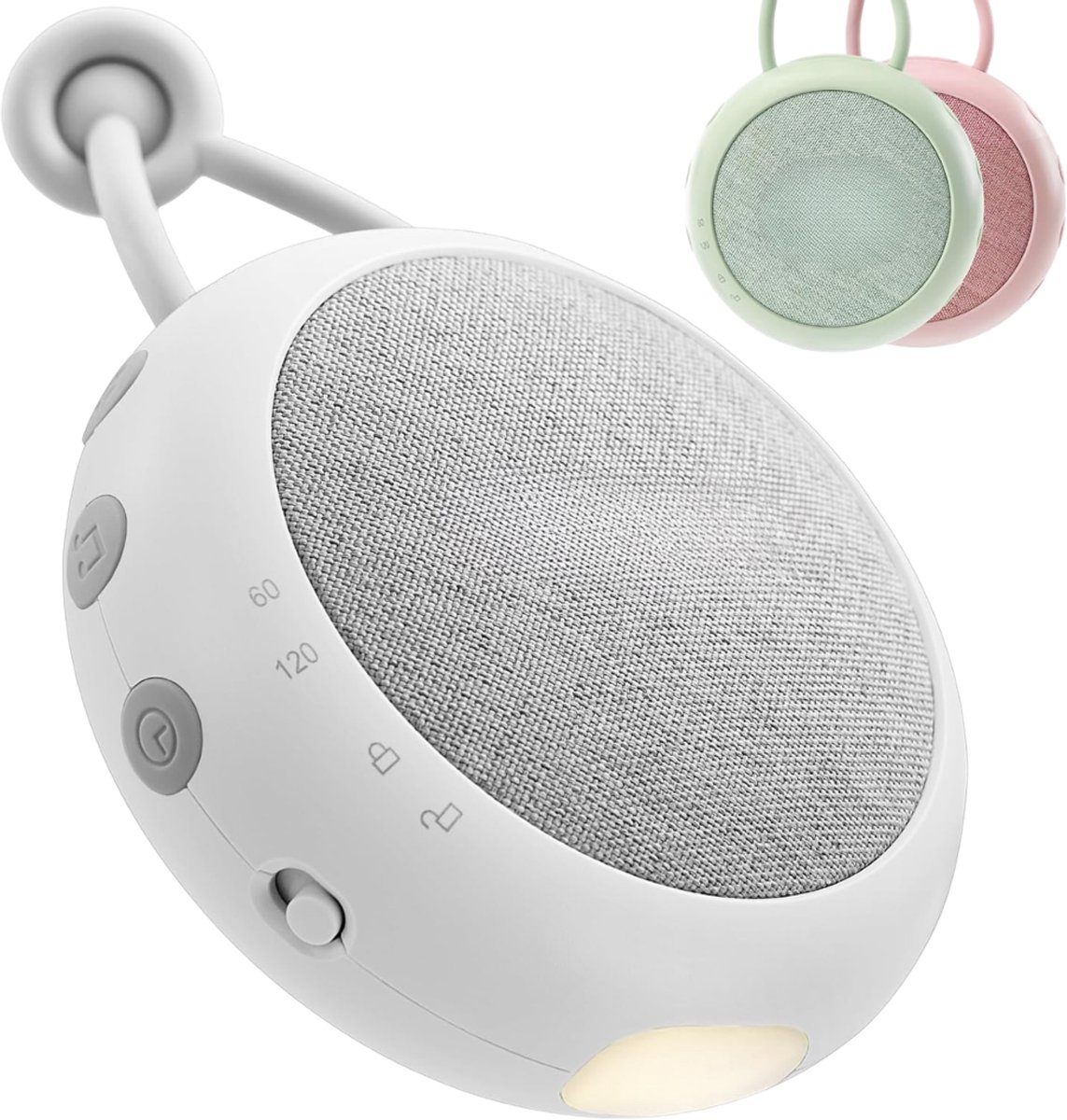 Verte White Noise Machine - Wit - Slaapliedje Voor Baby's - Nachtlampje En Witte Ruis Om Baby's Te Laten Slapen - 15 Geluiden - Oplaadbaar Via USB