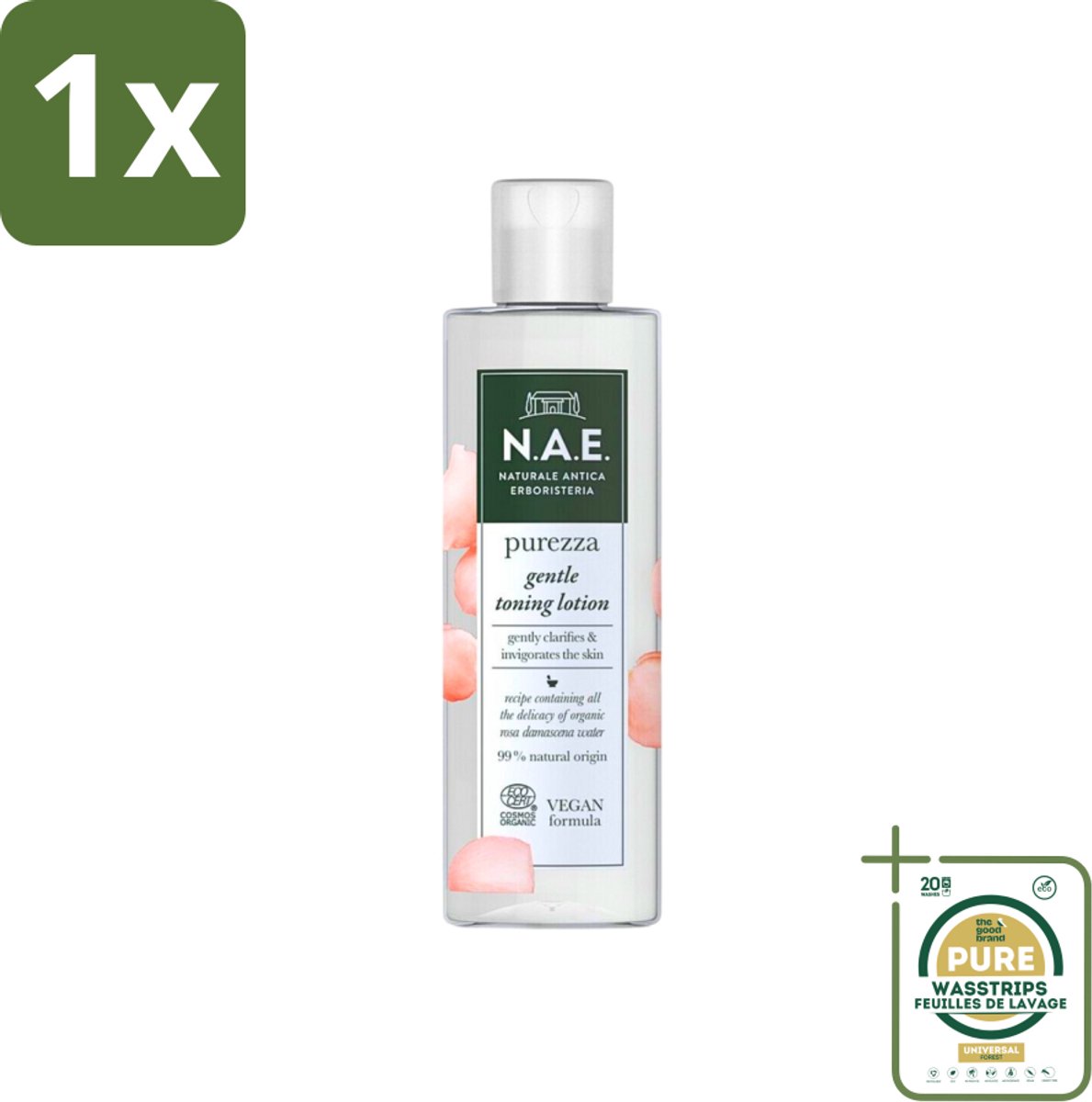 1 x N.A.E. - Toning Lotion - Zuiverend & Hydraterend - Biologisch & Vegan - 200ml- Natuurlijke Huidverzorging - Biologische Toning - Rozenwater - Huidzuivering - Huidhydratatie