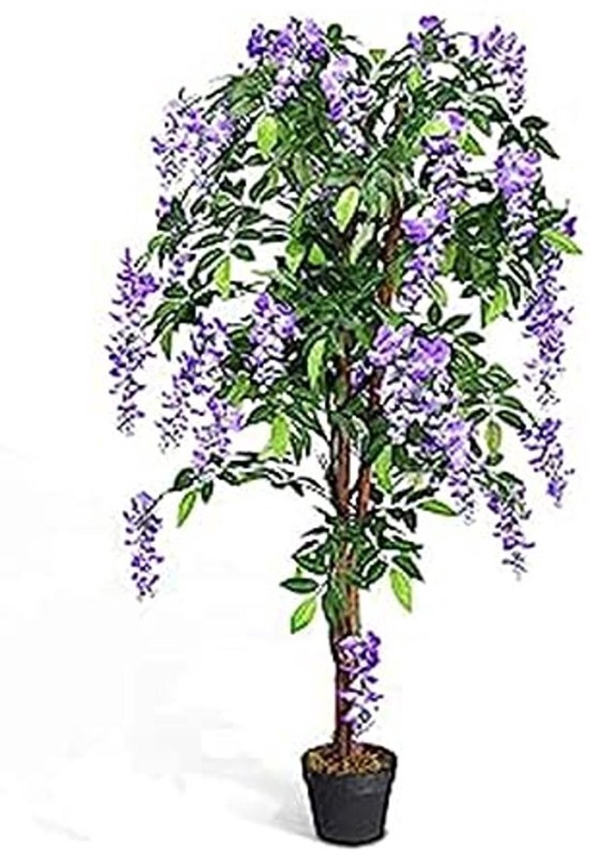 Kunstplant Wisteria Boom - 150 cm Hoog, Decoratieve Plant Voor Binnen en Buiten