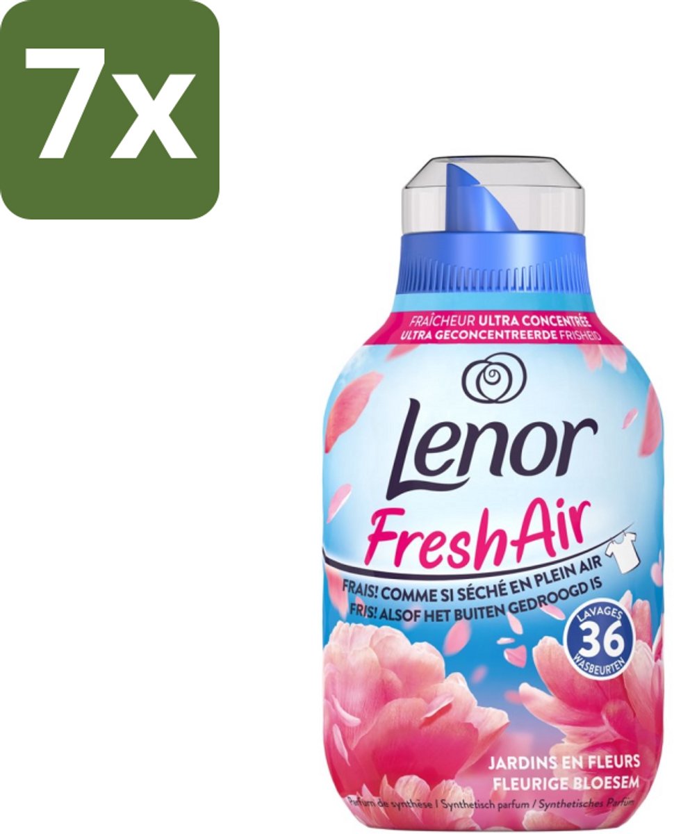 7 x Lenor - Wasverzachter - Fresh Air - Fleurige Bloesem - 36 Wasbeurten - Wasverzachter - Frisheid - Buiten Gedroogd Was - Bloemige Geur - Wasgoed