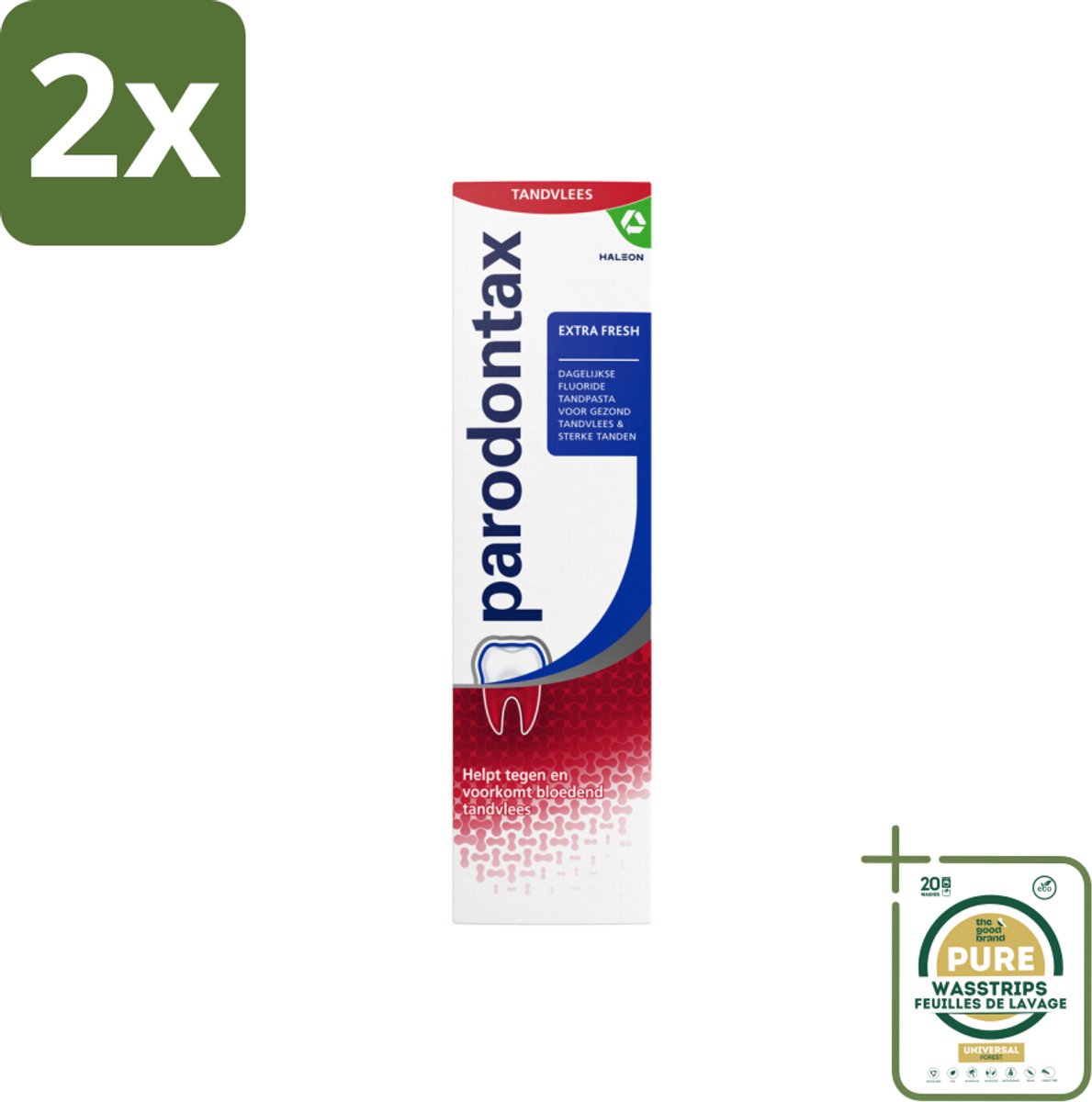 Parodontax – Tandpasta – Extra Fresh – 75 ml - Voordeelverpakking - 2 stuks - Frisheid mond - Tandpasta met fluoride