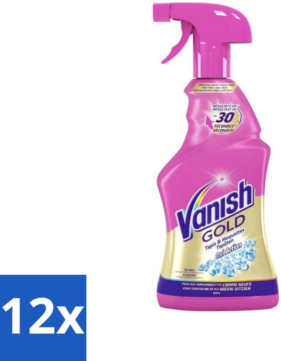 12 x Vanish Oxi Action Gold - Vlekkenverwijderaar Spray - Tapijtreiniger - 500 ml - Tapijtreiniger - Vlekkenverwijderaar - Tapijtvlekken - Vloerkleden - Vlekken Verwijderen