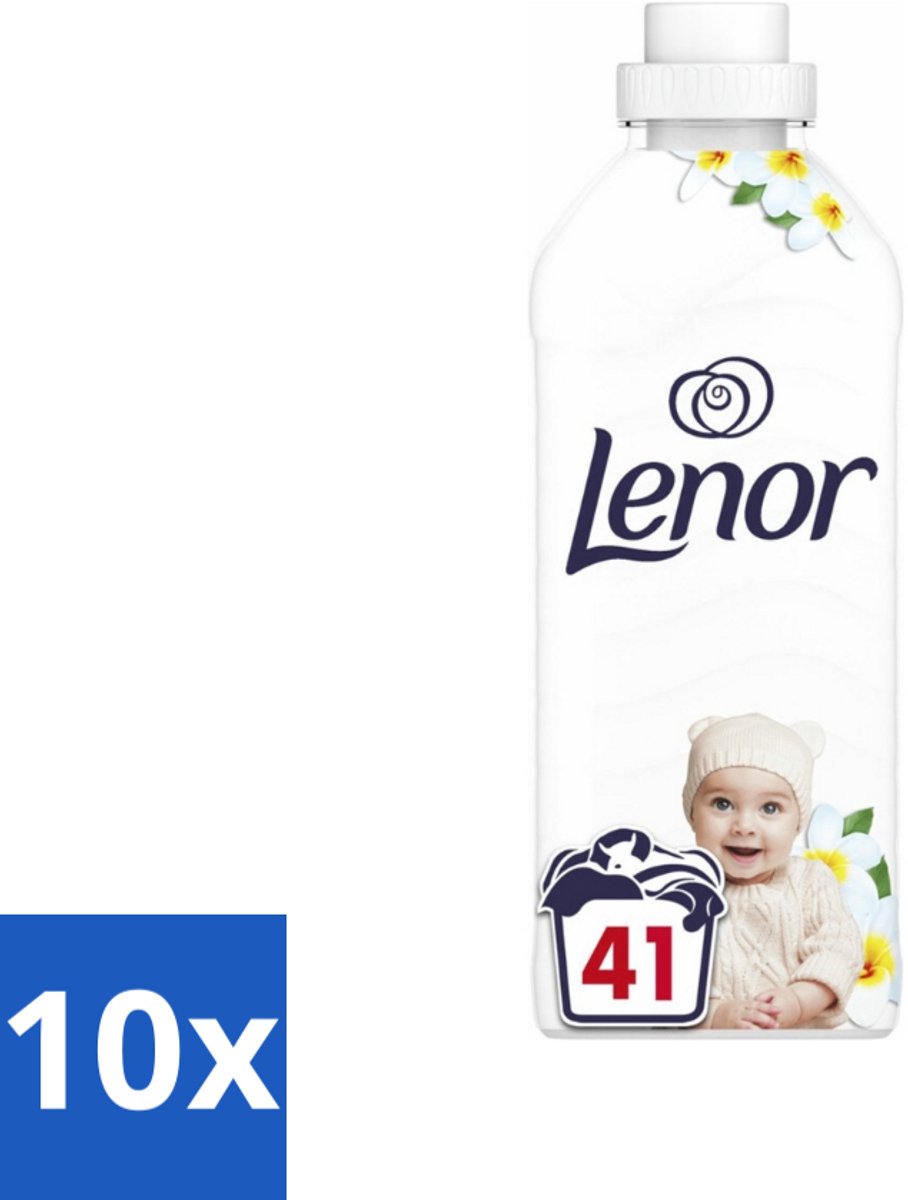 10 x Lenor - Wasverzachter - Gevoelig - Milde Geur - 41 Wasbeurten - Wasverzachter - Gevoelige Huid - Hypoallergenisch - Frisheid - Zachtheid