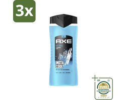 3 x Axe XL - 3-in-1 Douchegel - Ice Chill - Icy Menthol - Insta Cool - 400 ml - Grootverpakking - Douchegel - Frisheid - Bevroren Munt - Citroen - 3-in-1