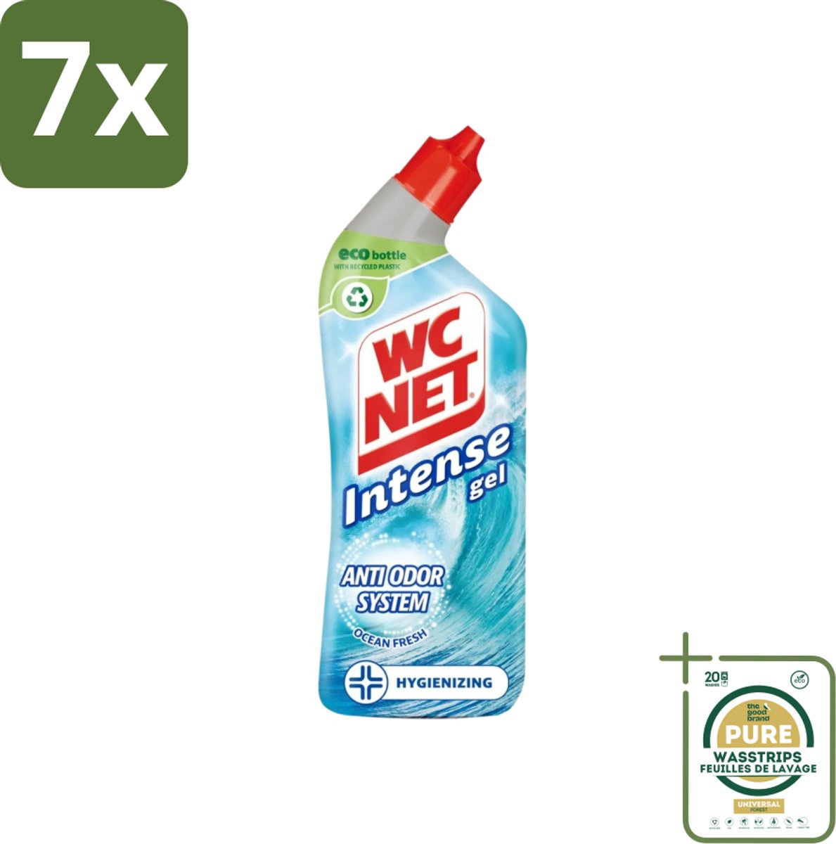 7 x WC Net - Toiletreiniger - Gel - Ocean Fresh - Verwijderd Geuren - 750 ml - Grootverpakking - WC Net - Toilet Reinigen - Geur Verwijderen - Oceaangeur - Anti-geur