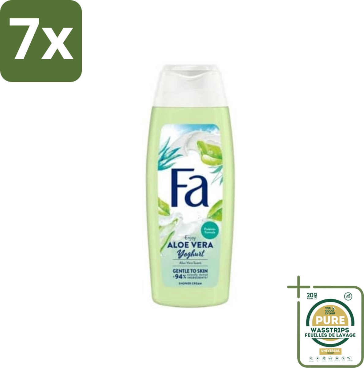 7 x Fa - Douchegel - Yoghurt & Aloe Vera - 250 ml - Grootverpakking - Douchegel Yoghurt Aloe Vera - Yoghurt Douchegel - Aloe Vera Douchegel - Verzorgende Douchegel - Hydraterende Douchegel